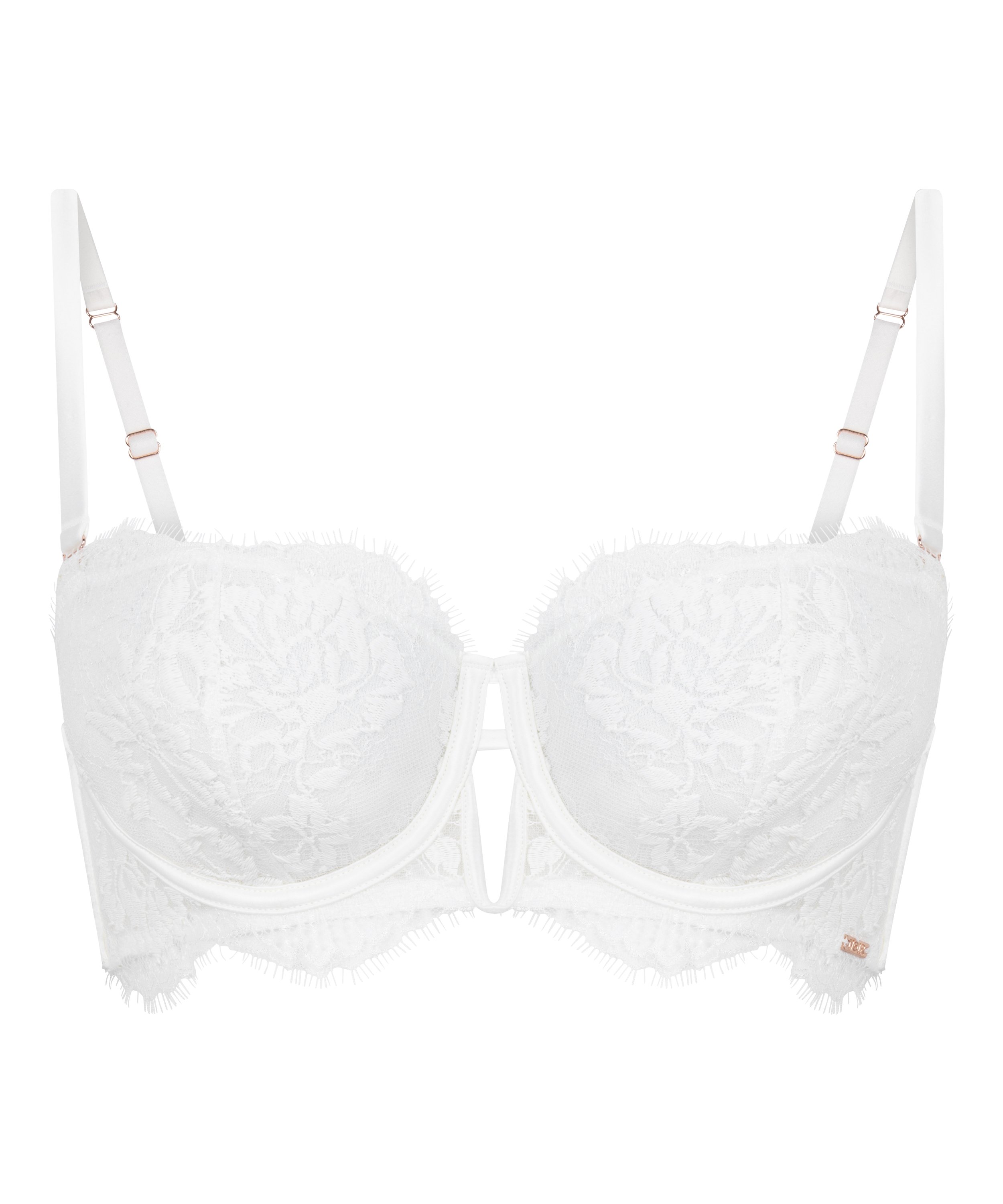 Soutien-gorge à armatures non préformé longline Tiah, Blanc, main