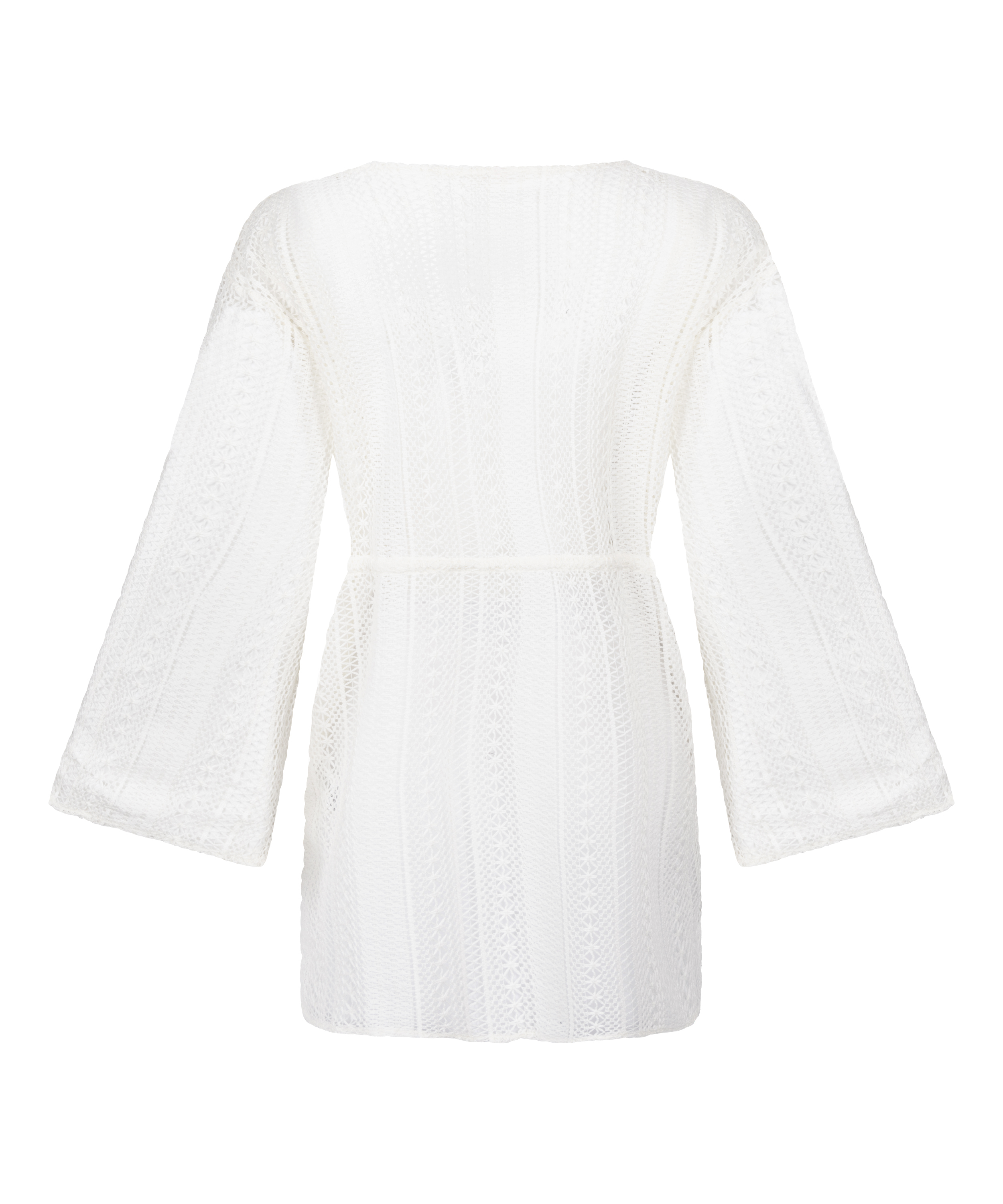 Caftan de plage en crochet, Blanc, main