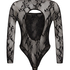Body dentelle à manches longues, Noir