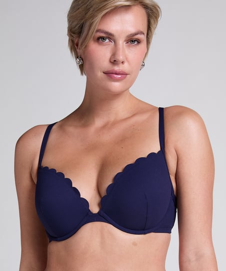 Haut de bikini préformé à armatures Scallop, Bleu