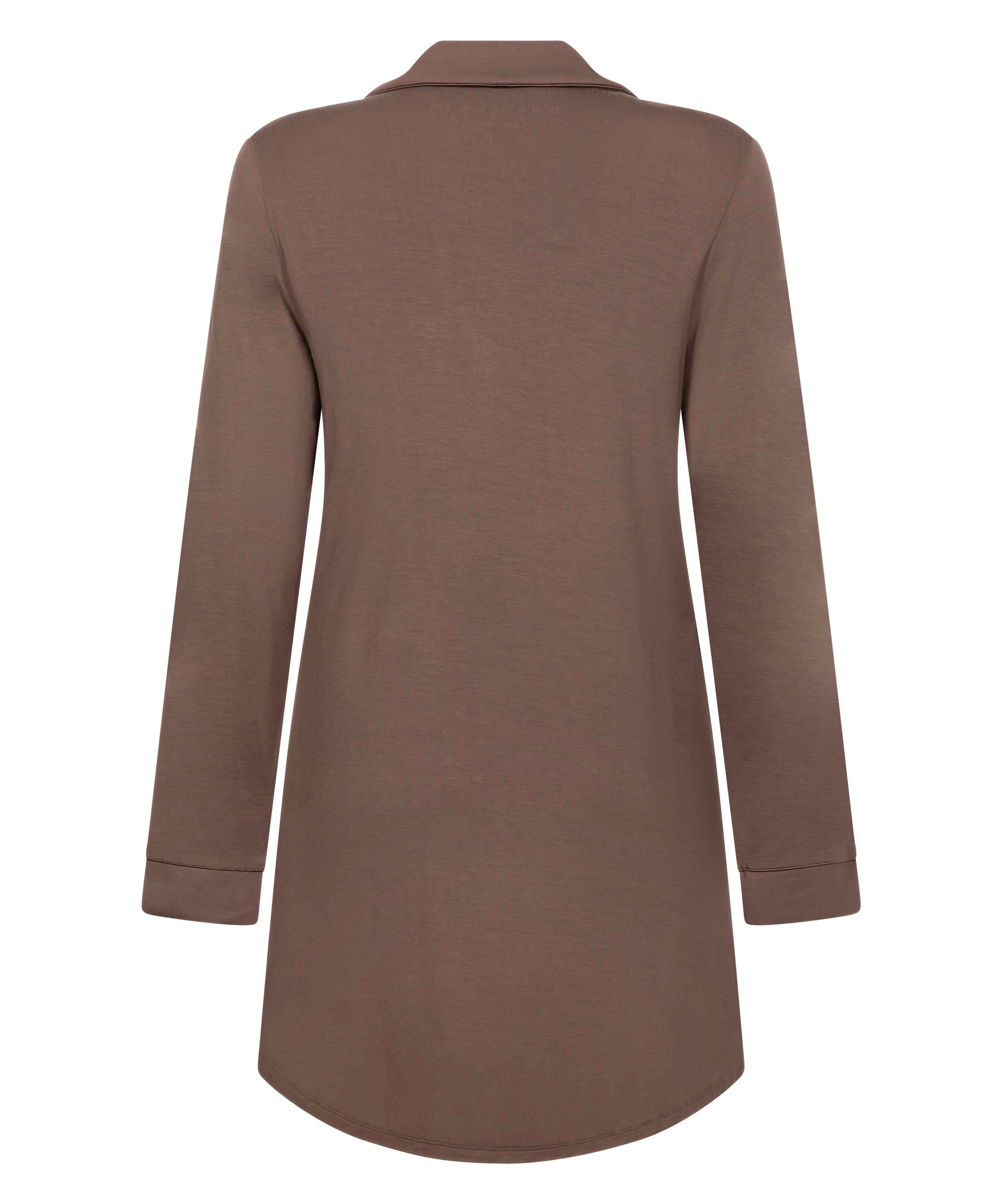 Robe-chemise à manches longues en jersey Essential, Marron, main