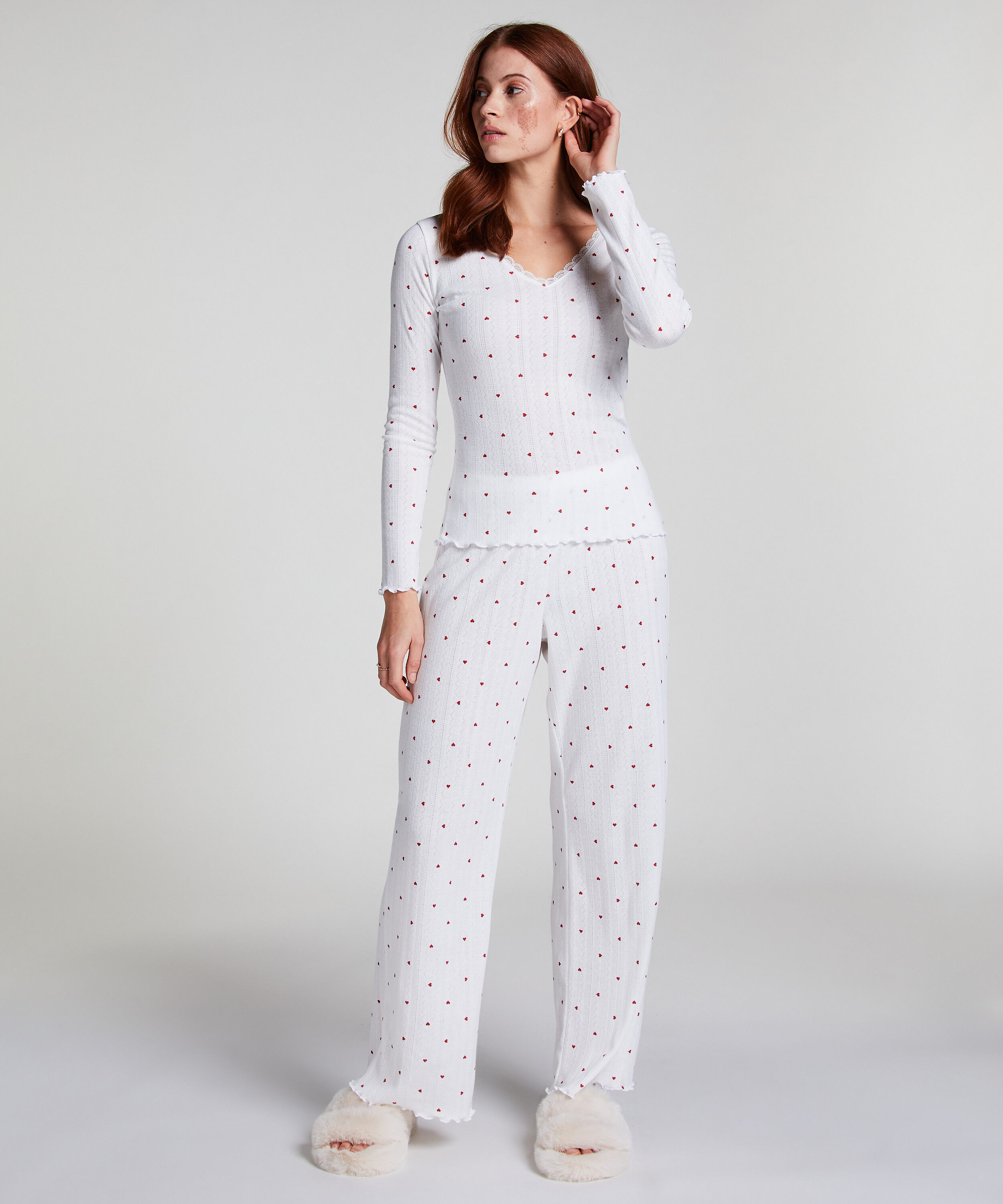 Pantalon de pyjama Pointelle, Blanc Pantalon de pyjama Pointelle, Blanc