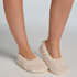 Pantoufles ballerines moelleuses, Beige