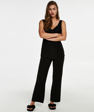 Pyjamaset Modal lace, Noir