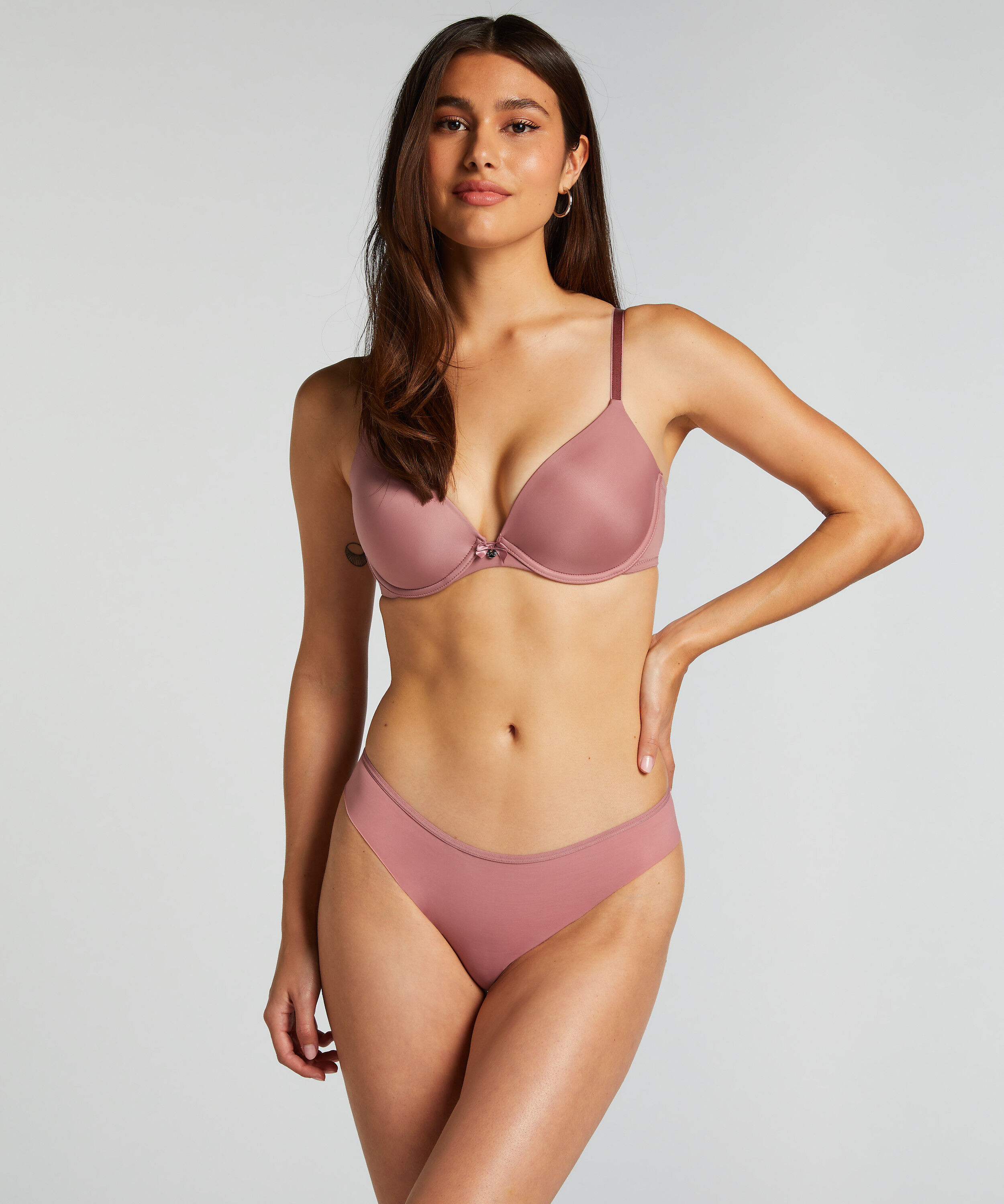 Slip brésilien iInvisible Lace Back, Rose
