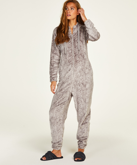 Onesie Flanelle Polaire, Gris