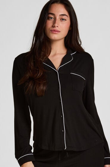 Hunkemöller Veste à manches longues en jersey Essential Noir Hunkemöller Veste à manches longues en jersey Essential Noir