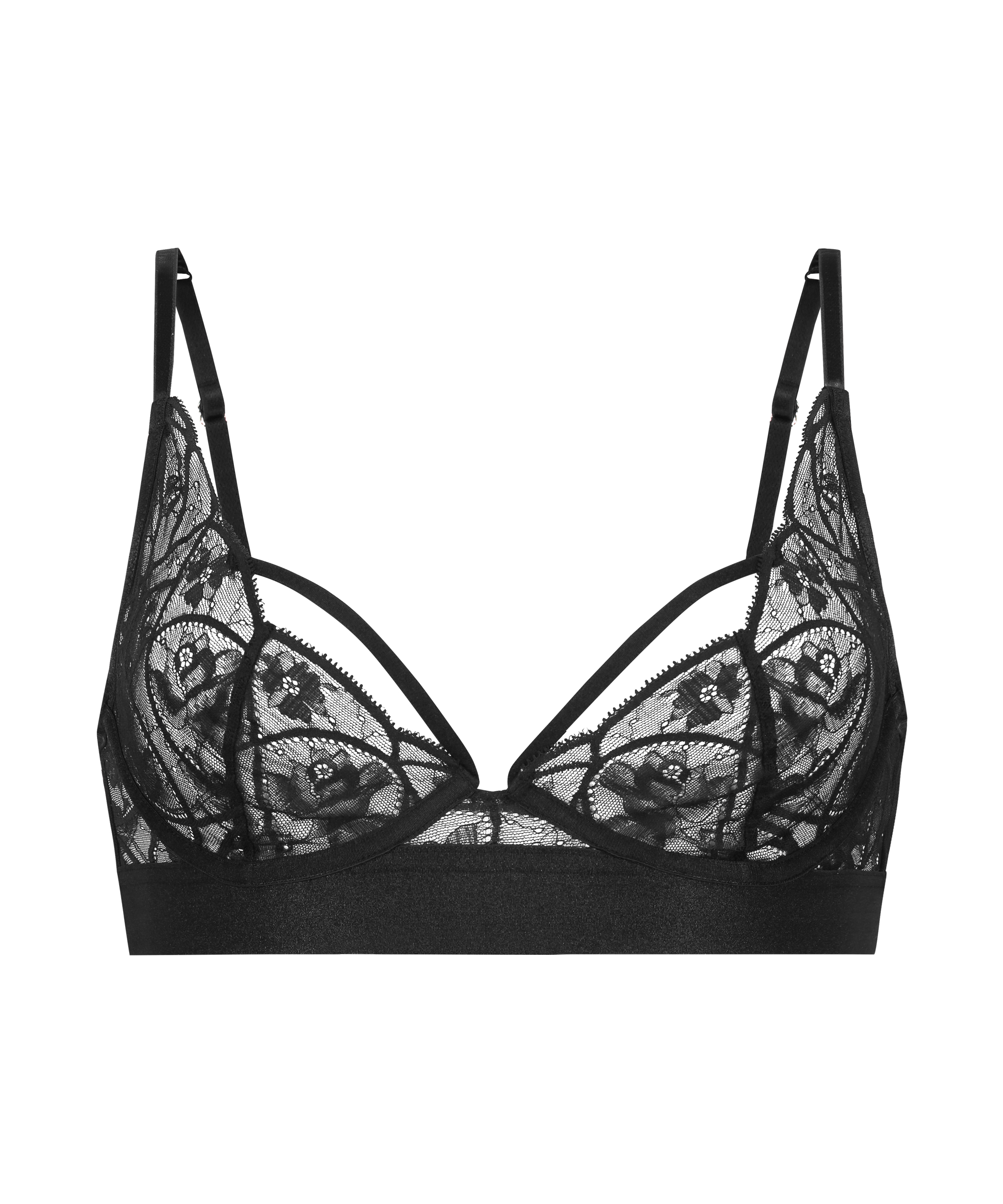 Soutien-gorge bustier non-rembourré à armatures Luna, Noir, main