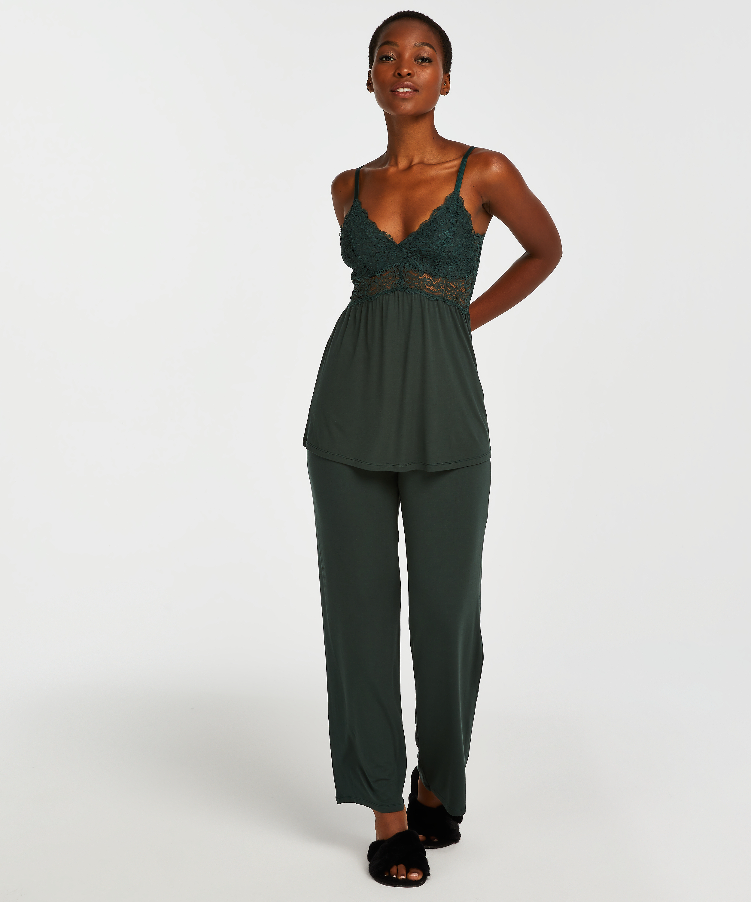Tenue de pyjama Vera Lace, Vert, main