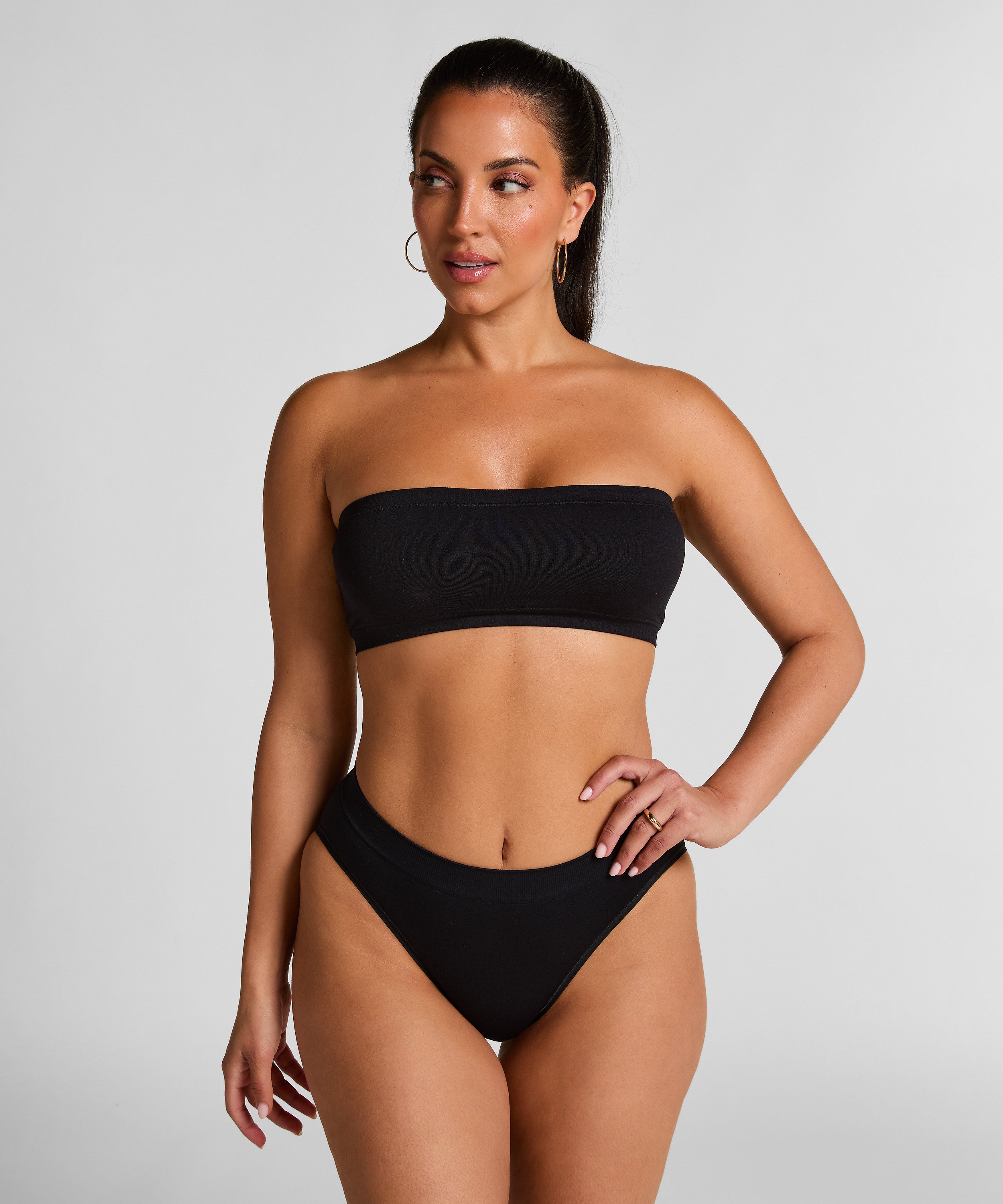 Culotte haute Dide, Noir, main