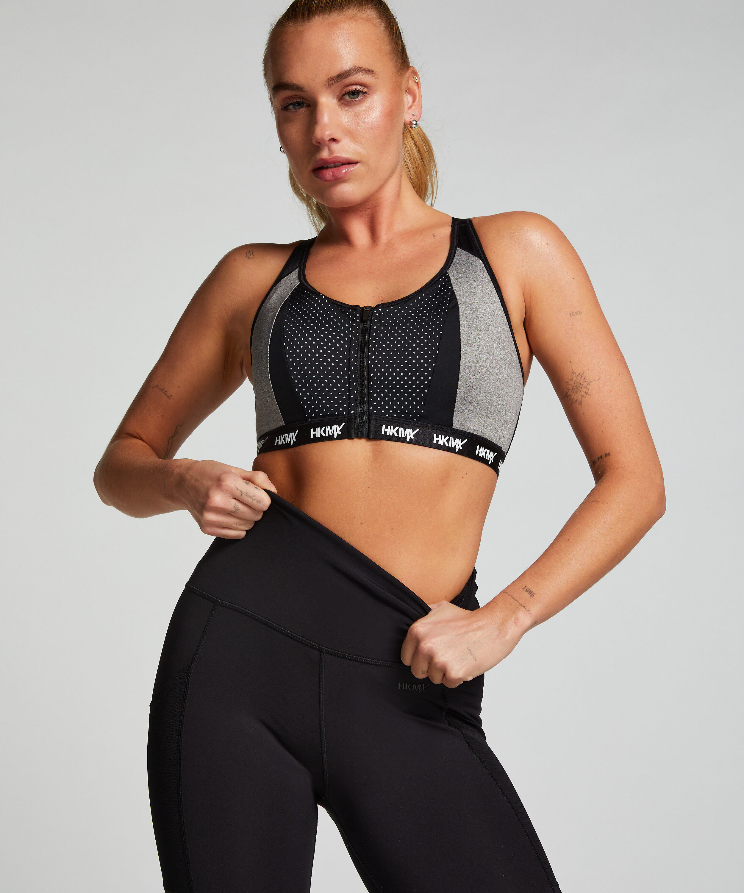 HKMX Soutien-gorge de sport The Pro Maintien niveau 3, Gris