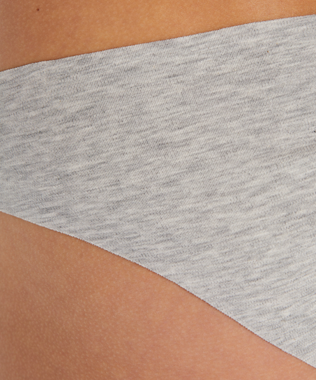 Slip brésilien invisible en coton, Gris
