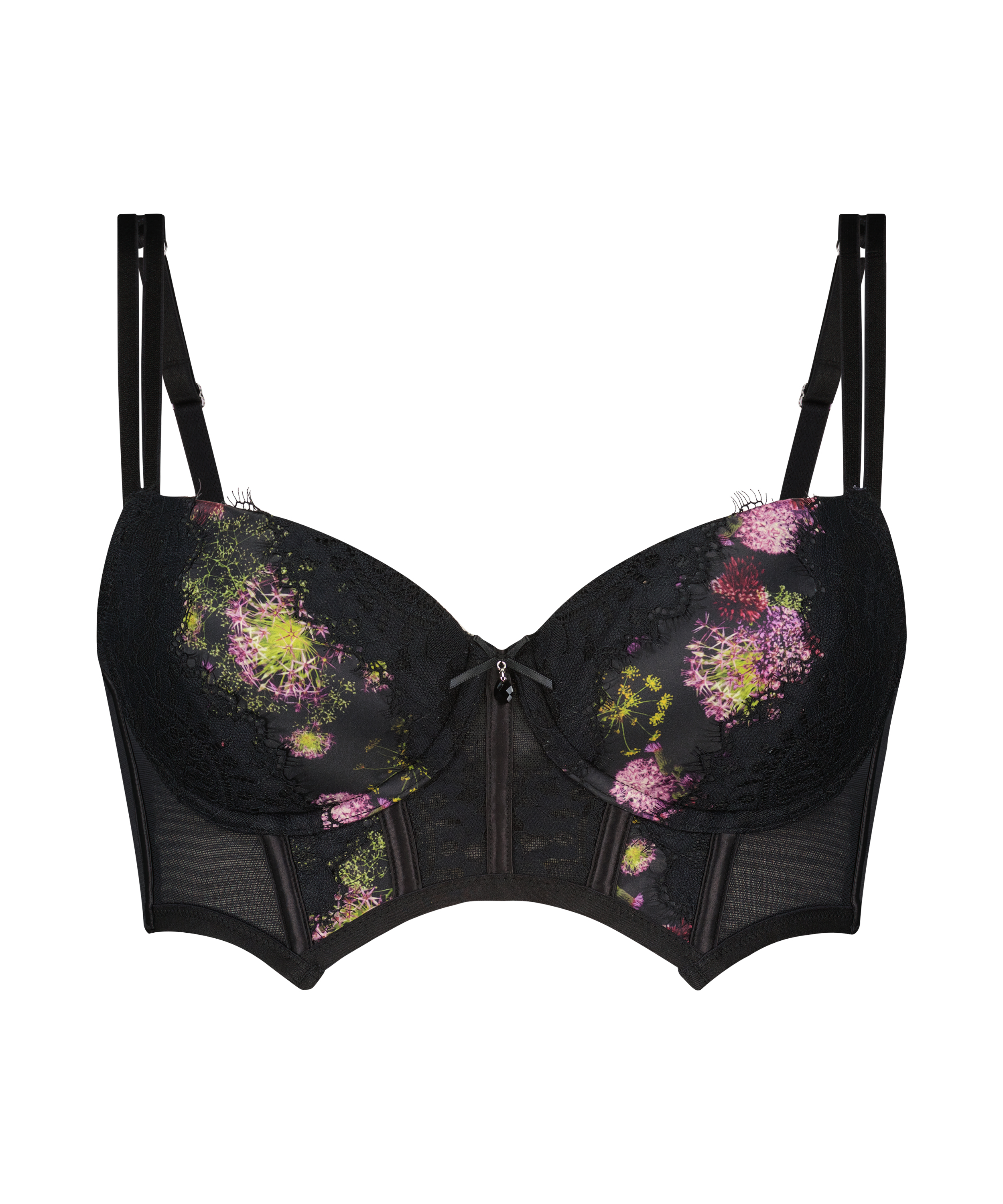 Soutien-gorge à armatures préformé longline Amelie, Noir, main