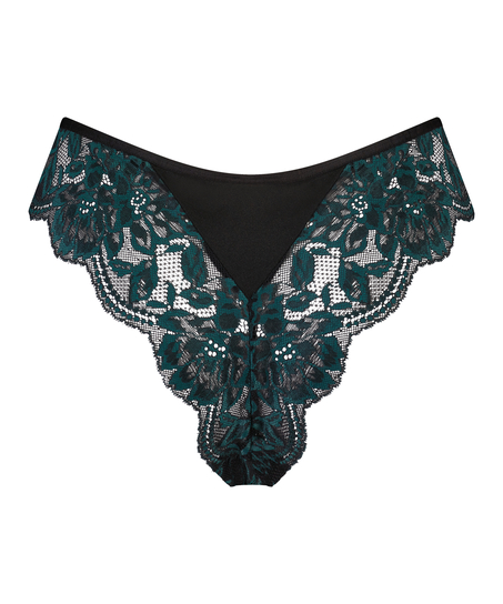 Slip brésilien échancré Leona, Noir