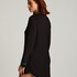Robe-chemise &agrave; manches longues en jersey Essential, Noir