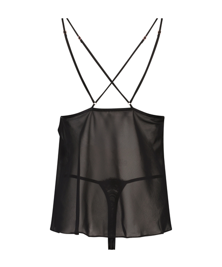 Babydoll Chiffon Lace, Noir