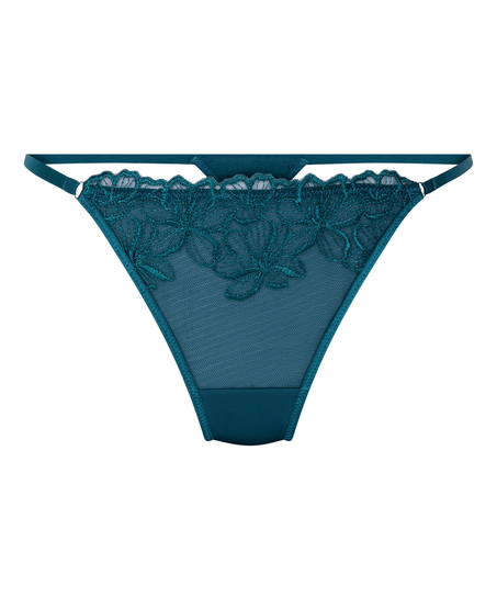 Tanga Margot jambe haute, Bleu