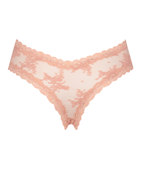 Slip brésilien V-shape Mesh, Rose