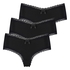 Lot de 3 slips brésiliens London, Noir