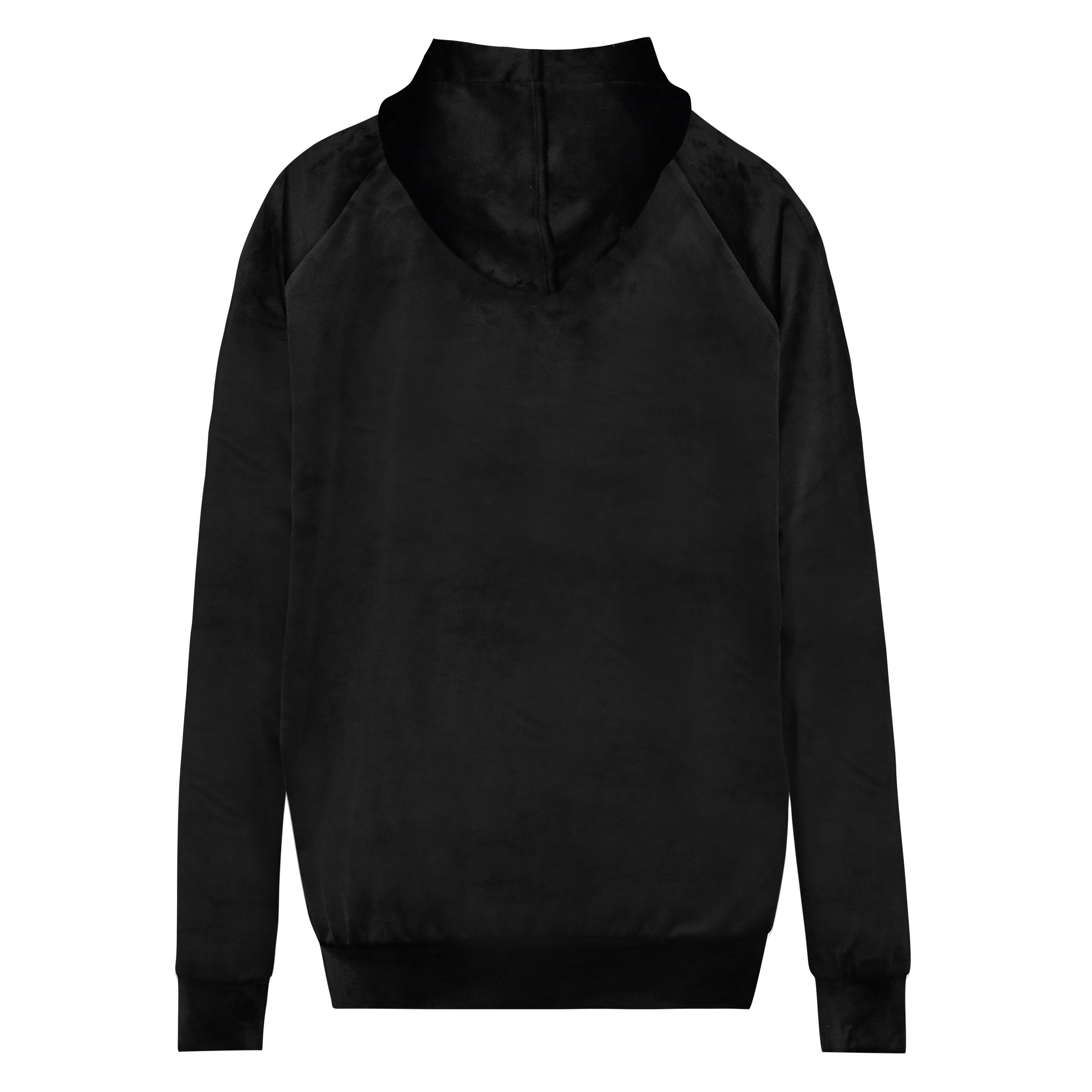 Haut de pyjama &agrave; manches longues en velours, Noir, main