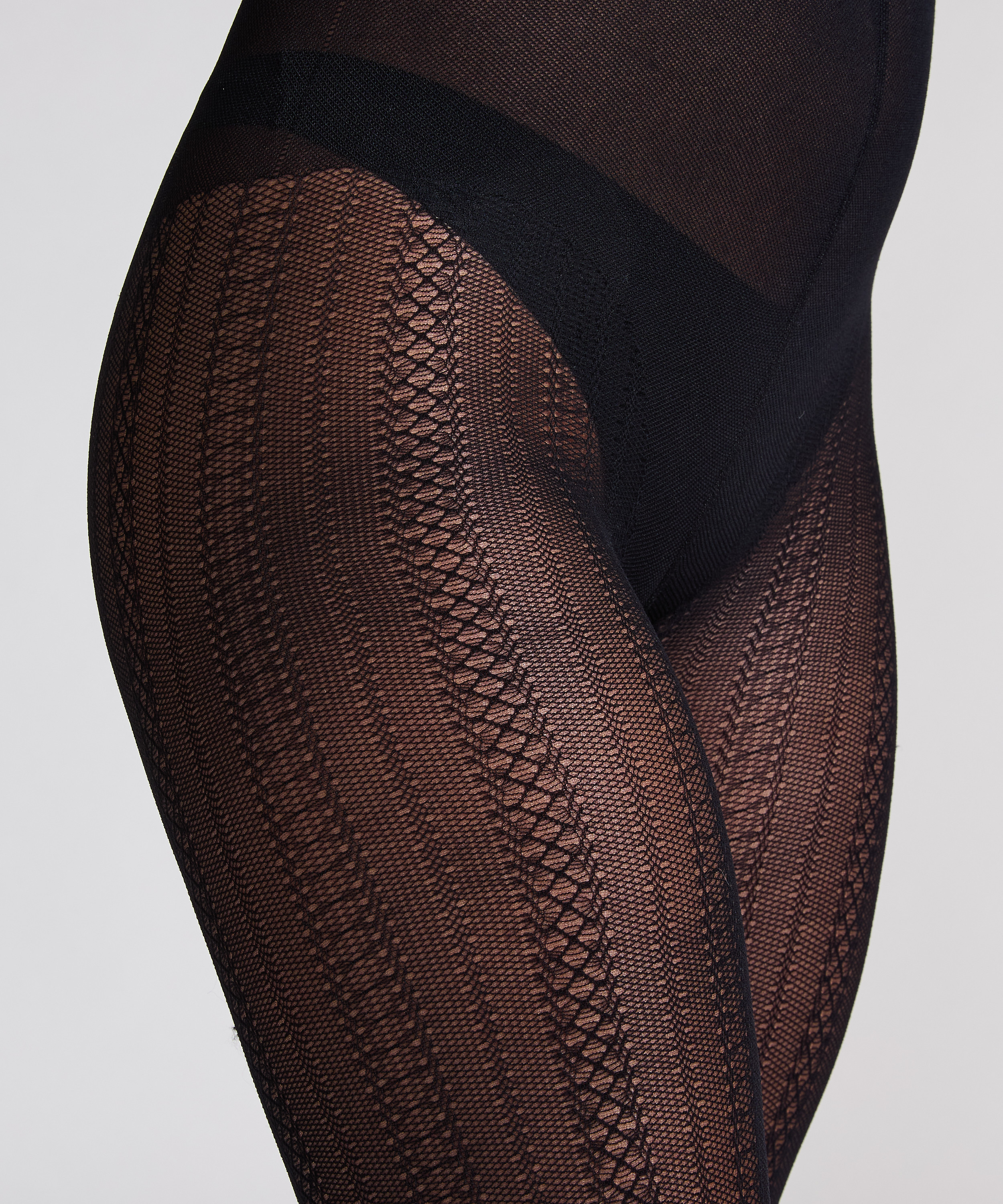 Collant à rayures graphiques, Noir, main