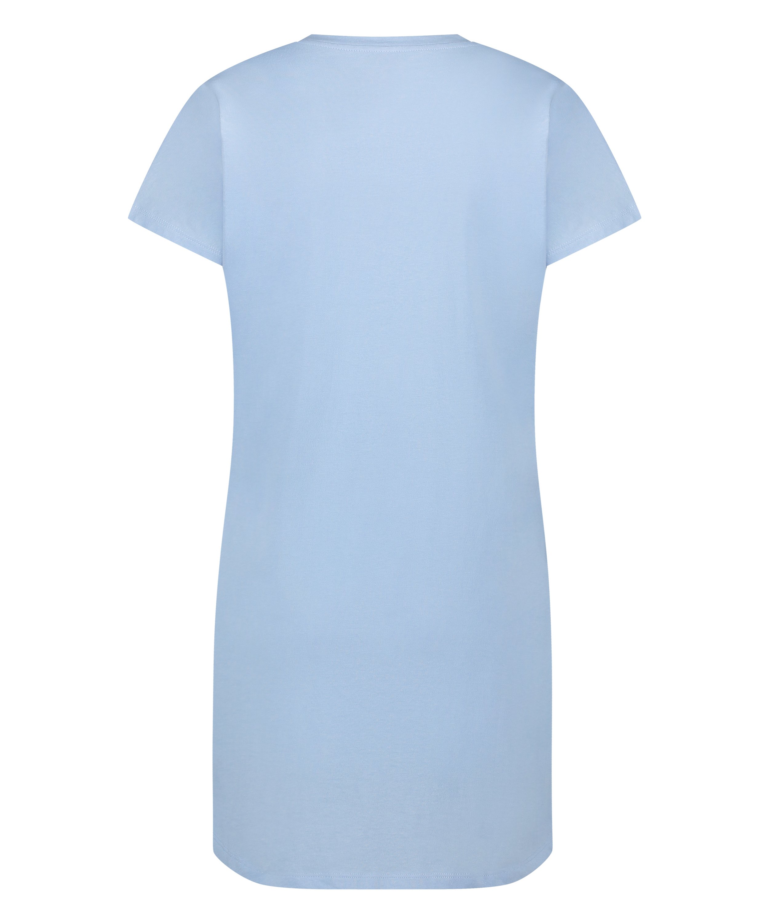 Chemise de nuit à col rond, Bleu, main