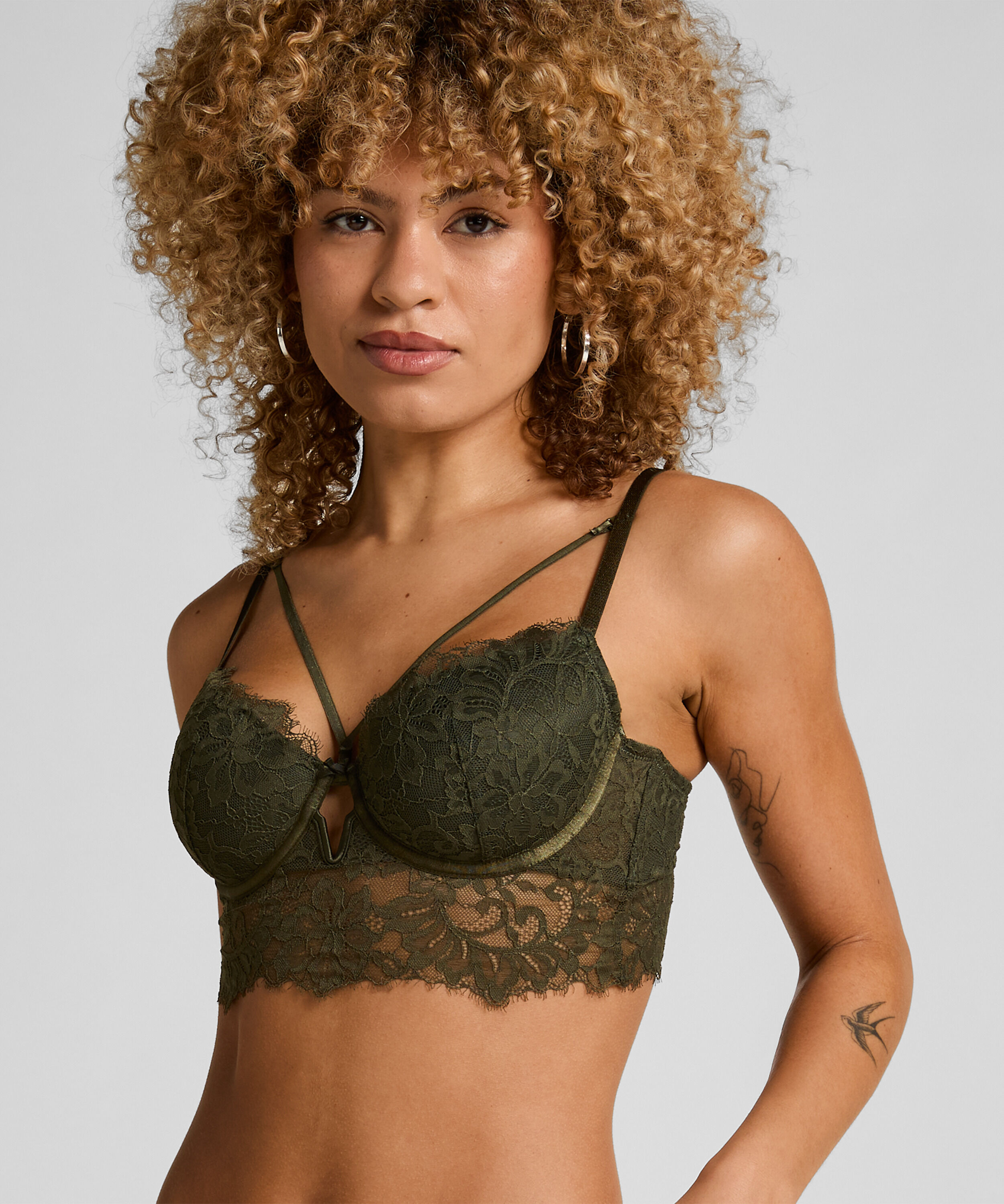 Soutien-gorge à armatures préformé longline Isabella, Vert