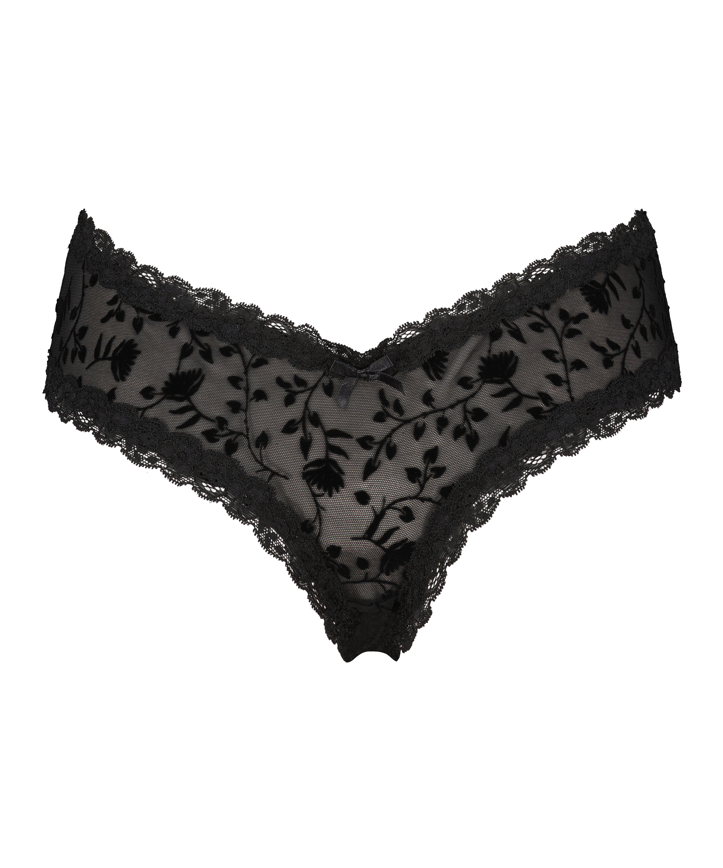 Slip brésilien V-shape Mesh, Noir, main