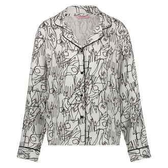 Haut de pyjama court Woven, Blanc