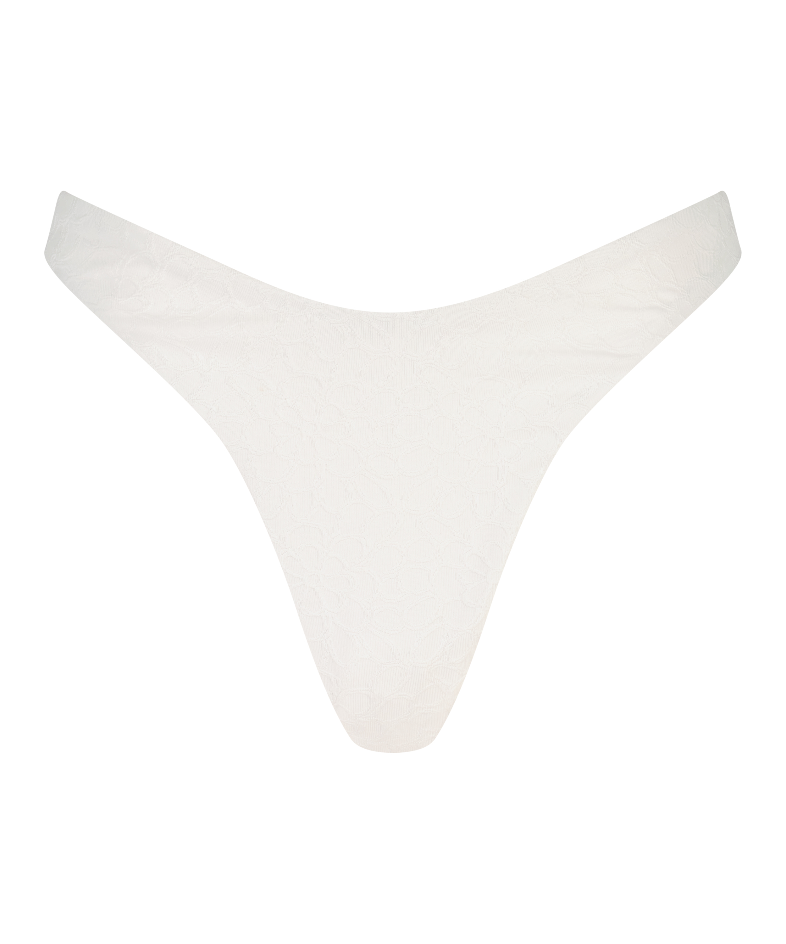 Bas de bikini à taille haute Sri Lanka, Blanc, main