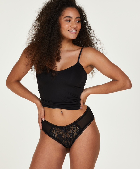Slip brésilien en forme de V Franzi, Noir
