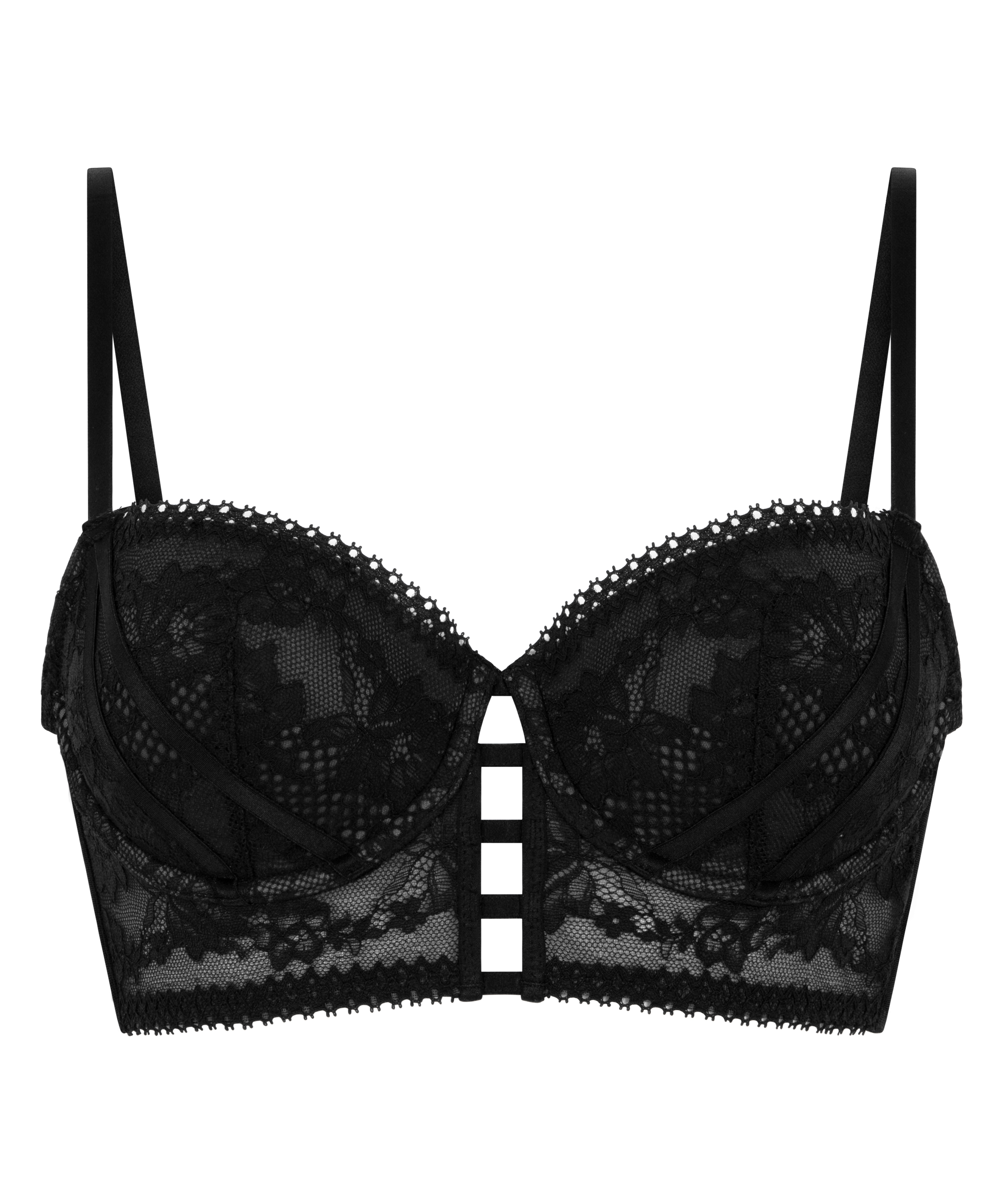 Soutien-gorge rembourré à armatures longline Vera, Noir, main