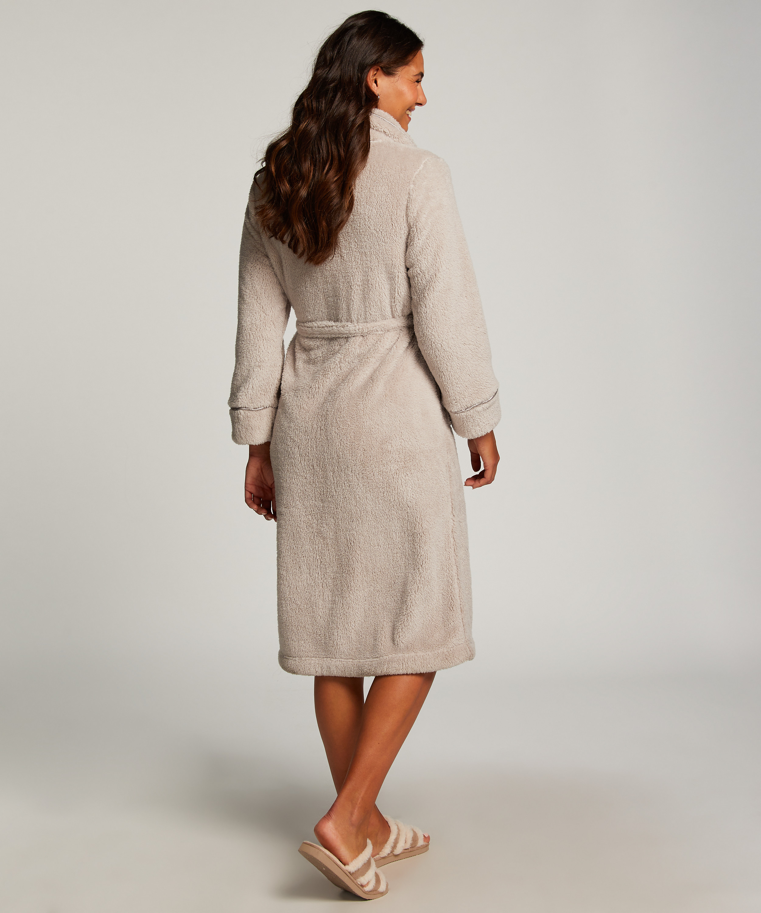 Peignoir Fleece, Marron, main