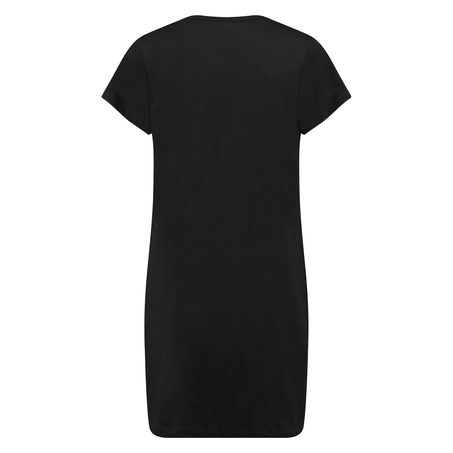 Chemise de nuit col en V, Noir