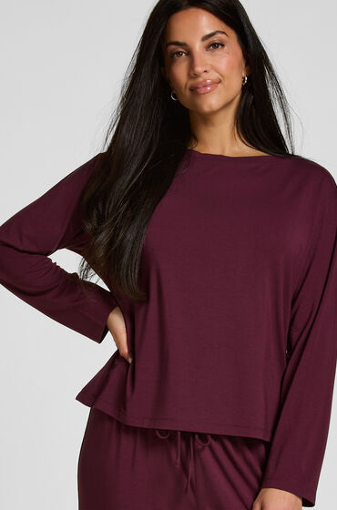 Hunkemöller Haut de Pyjama Manches Longues Jersey Violet
