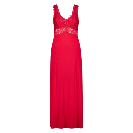 Longue nuisette Modal Lace, Rouge