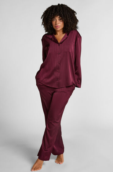 Hunkemöller Pantalon à rayures en satin Violet