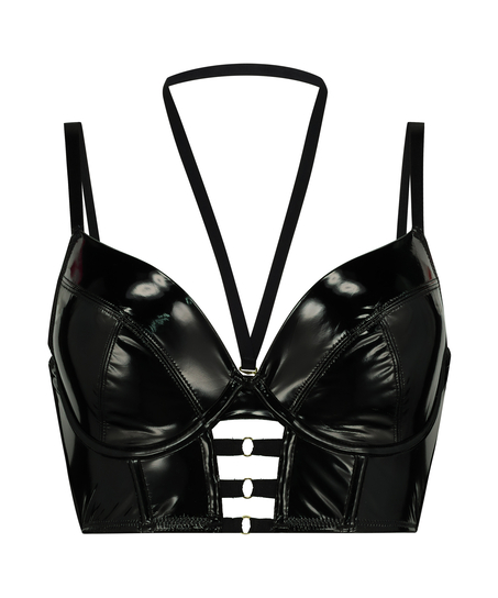 Soutien-gorge à armatures préformé longline Seductress, Noir