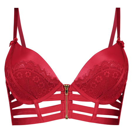 Soutien-gorge à armatures préformé longline push-up Kennedy, Rouge