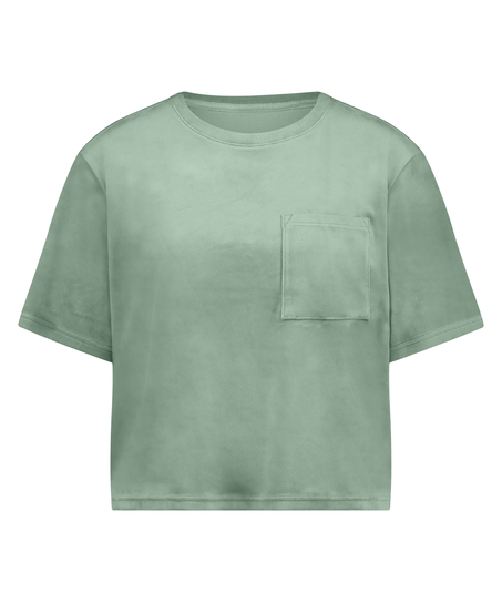 Top Velours Pocket, Vert