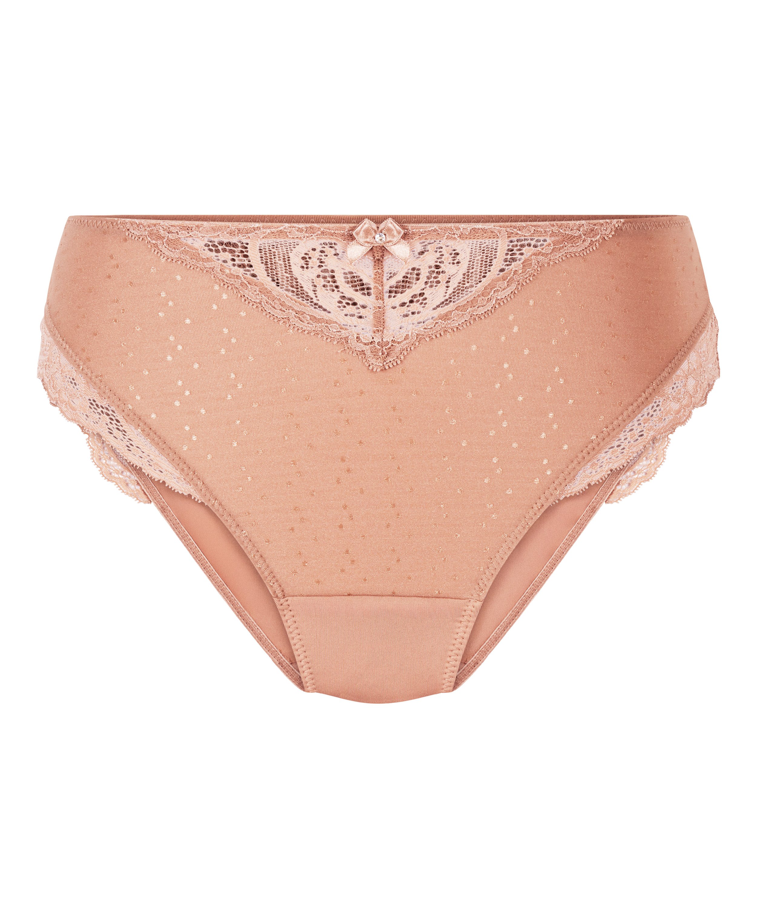 Slip taille haute Sophie, Marron, main