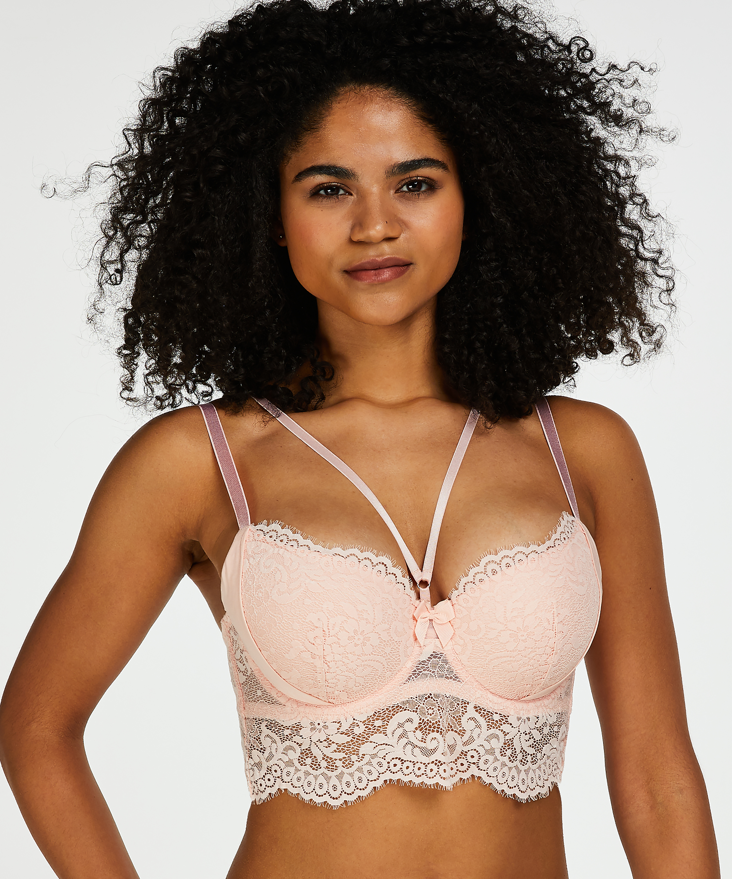 Soutien-gorge &agrave; armatures pr&eacute;form&eacute; longline Dide, Rose, main