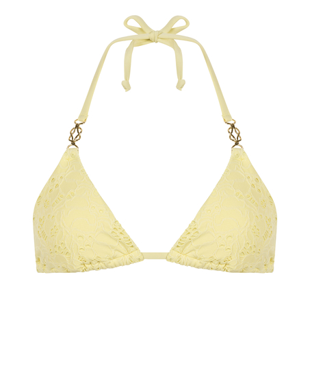 Crochet triangle Bikini Top, Jaune