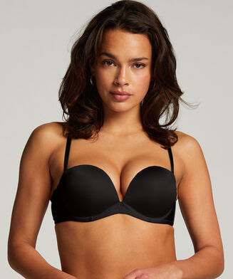 Soutien-gorge maximiseur pr&eacute;form&eacute; sans bretelles, Noir