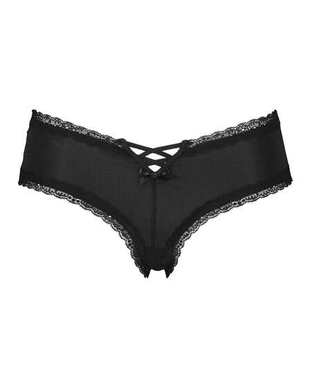 Slip br&eacute;silien en forme de V Vixen, Noir