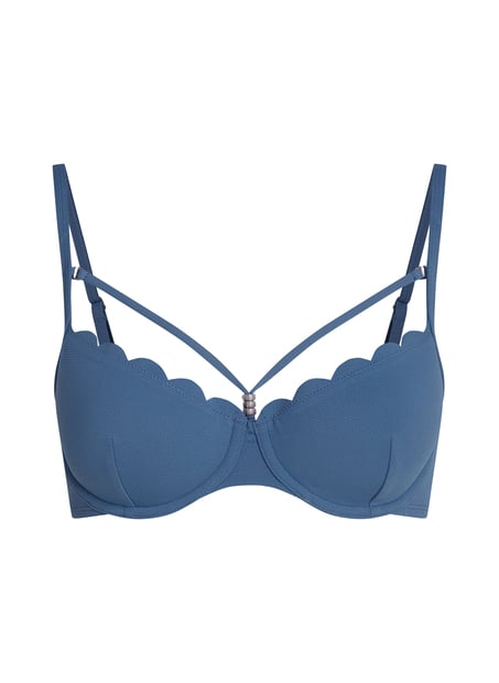 Haut de bikini préformé à armatures Scallop, Bleu