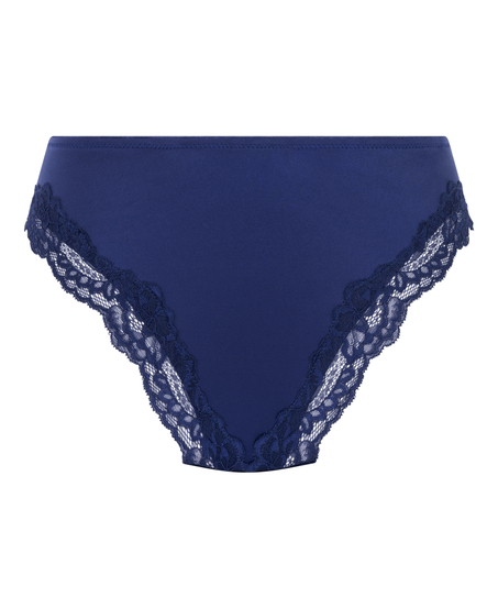 Slip brésilien Lace & Shine, Bleu