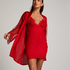 Kimono en dentelle satinée, Rouge