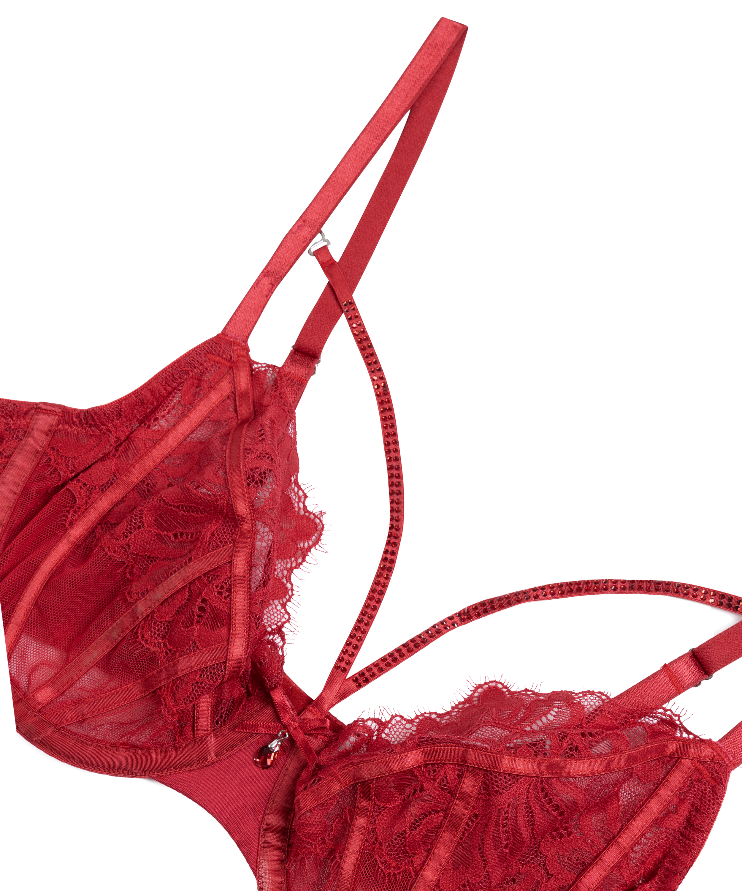 Soutien-gorge à armatures non-préformé Charlotta, Rouge, main