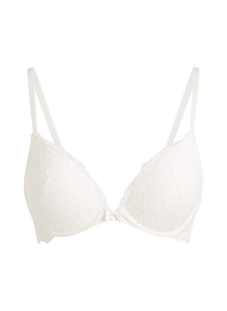 Soutien-gorge à armatures préformé push-up Marine, Blanc